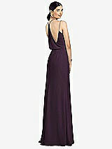 Front View Thumbnail - Aubergine Draped Blouson Back Chiffon Maxi Dress