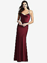 Front View Thumbnail - Cabernet Cowl-Neck Criss Cross Back Slip Dress