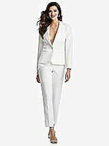 Front View Thumbnail - Ivory Women's Ivory Tuxedo Jacket