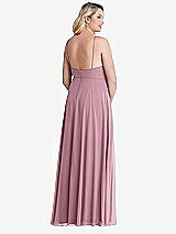 Alt View 2 Thumbnail - Dusty Pink High Neck Chiffon Maxi Dress with Front Slit - Lela