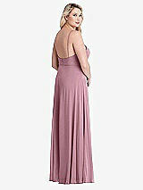 Alt View 2 Thumbnail - Dusty Pink Square Neck Chiffon Maxi Dress with Front Slit - Elliott