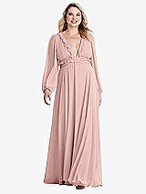 Alt View 1 Thumbnail - Rose Bishop Sleeve Ruffled Chiffon Cutout Maxi Dress - Harlow 