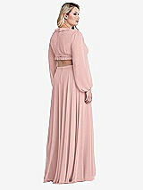 Alt View 2 Thumbnail - Rose Bishop Sleeve Ruffled Chiffon Cutout Maxi Dress - Harlow 