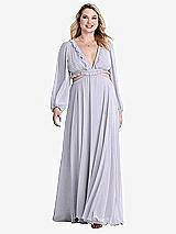 Alt View 1 Thumbnail - Silver Dove Bishop Sleeve Ruffled Chiffon Cutout Maxi Dress - Harlow 