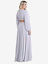 Alt View 2 Thumbnail - Silver Dove Bishop Sleeve Ruffled Chiffon Cutout Maxi Dress - Harlow 