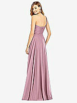 Rear View Thumbnail - Dusty Pink One-Shoulder Draped Chiffon Maxi Dress - Dani