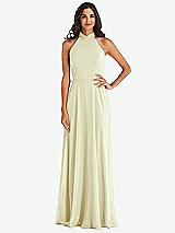 Alt View 1 Thumbnail - Butter Yellow High Neck Halter Backless Maxi Dress