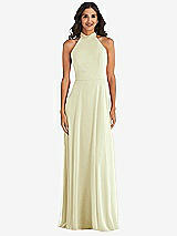 Alt View 2 Thumbnail - Butter Yellow High Neck Halter Backless Maxi Dress