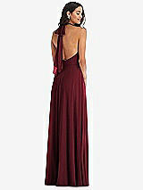 Alt View 4 Thumbnail - Cabernet High Neck Halter Backless Maxi Dress