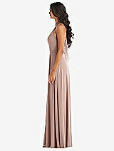 Alt View 3 Thumbnail - Neu Nude High Neck Halter Backless Maxi Dress
