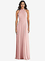 Alt View 2 Thumbnail - Rose High Neck Halter Backless Maxi Dress