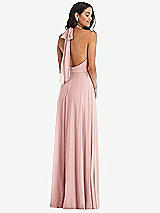 Alt View 4 Thumbnail - Rose High Neck Halter Backless Maxi Dress
