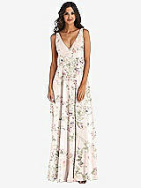 Alt View 3 Thumbnail - Blush Garden Deep V-Neck Chiffon Maxi Dress