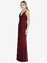 Side View Thumbnail - Cabernet Twist Strap Maxi Slip Dress with Front Slit - Neve