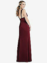 Rear View Thumbnail - Cabernet Twist Strap Maxi Slip Dress with Front Slit - Neve