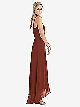 Side View Thumbnail - Auburn Moon Scoop Neck Ruffle-Trimmed High Low Maxi Dress