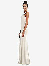 Side View Thumbnail - Ivory Criss-Cross Cutout Back Maxi Dress with Front Slit