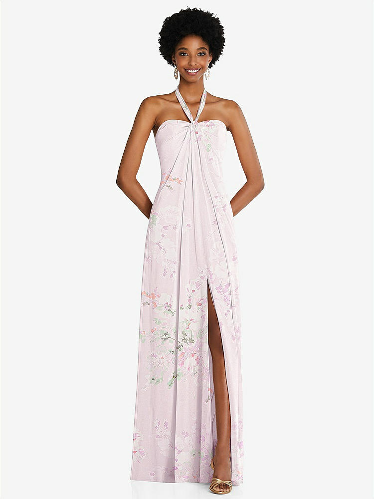 Empire Waist Shirred Skirt Convertible Sash Tie Maxi