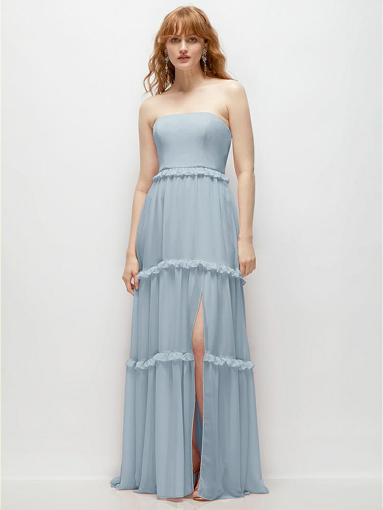 Cowl Neck Chiffon Maxi Bridesmaid Dress With Hand-worked