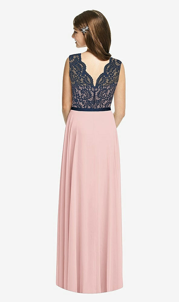 Back View - Rose & Midnight Navy Dessy Collection Junior Bridesmaid Dress JR542