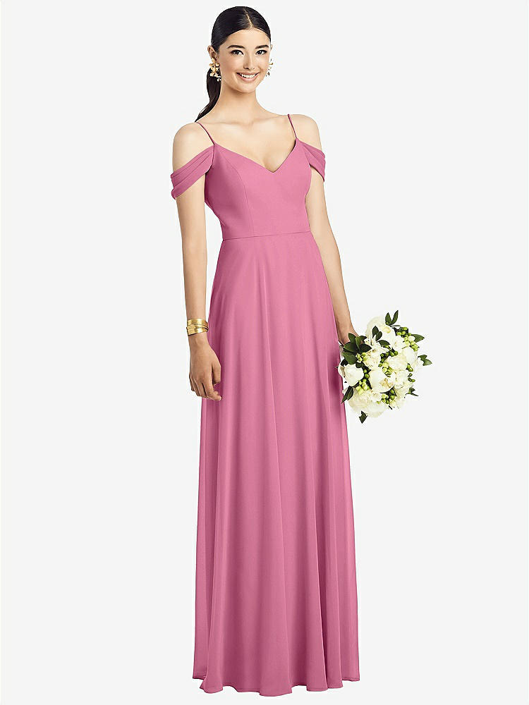 Tie-back Cutout Maxi Bridesmaid Dress With Front Slit In