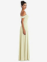 Alt View 3 Thumbnail - Butter Yellow Off-the-Shoulder Draped Neckline Maxi Dress