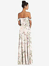 Alt View 2 Thumbnail - Blush Garden Off-the-Shoulder Draped Neckline Maxi Dress