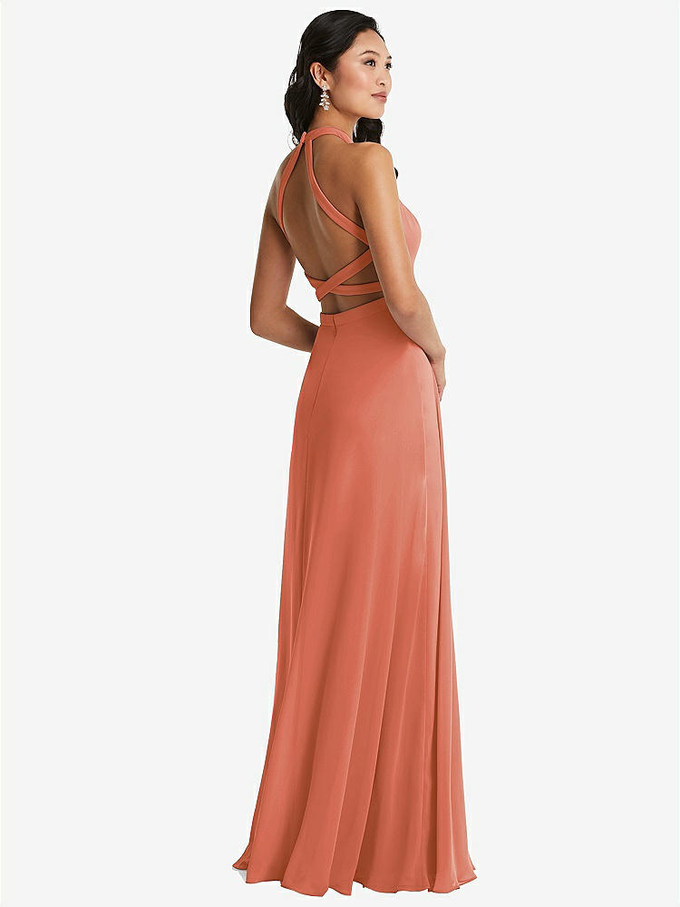 【関税込み】Sky High Farm Workwear ミディアムドレス High-neck Open-back Shirred Halter Maxi Bridesmaid Dress In