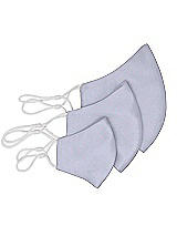 Rear View Thumbnail - Silver Dove Satin Twill Reusable Face Mask
