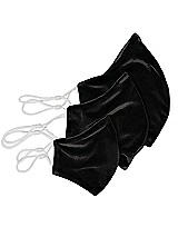 Rear View Thumbnail - Black Lux Velvet Reusable Face Mask