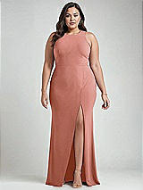 Alt View 1 Thumbnail - Desert Rose & Mist Cutout Open-Back Halter Maxi Dress with Scarf Tie