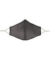Front View Thumbnail - Caviar Gray Lux Charmeuse Reusable Face Mask
