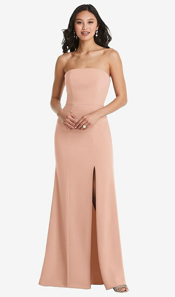 Front View - Pale Peach Bella Bridesmaids Dress BB134