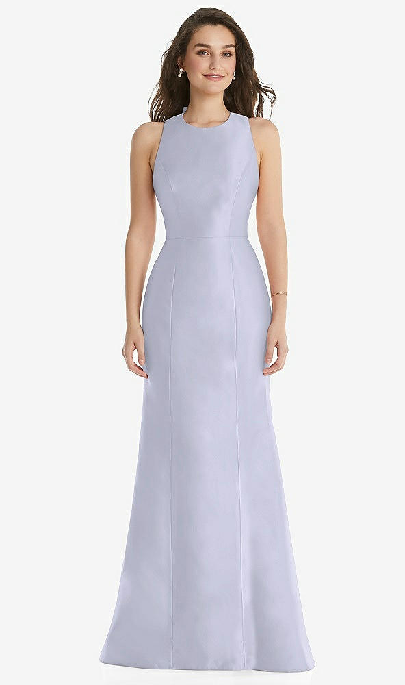 Front View - Silver Dove Jewel Neck Bowed Open-Back Trumpet Dress 