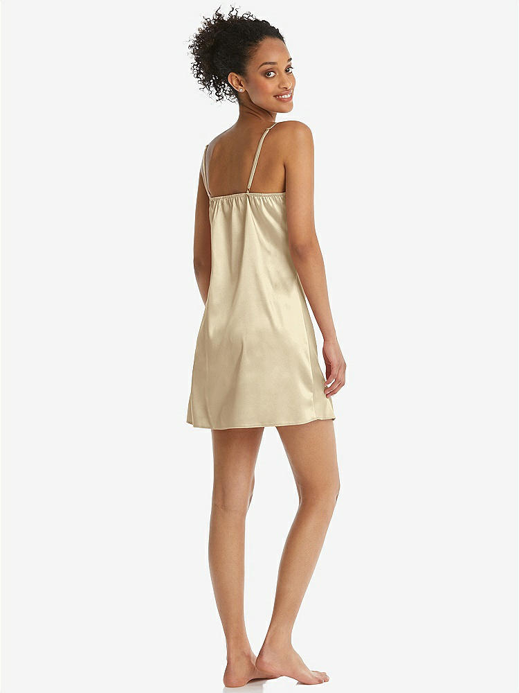 Back View - Banana Mini Stretch Satin Slip with Adjustable Straps - Kyle