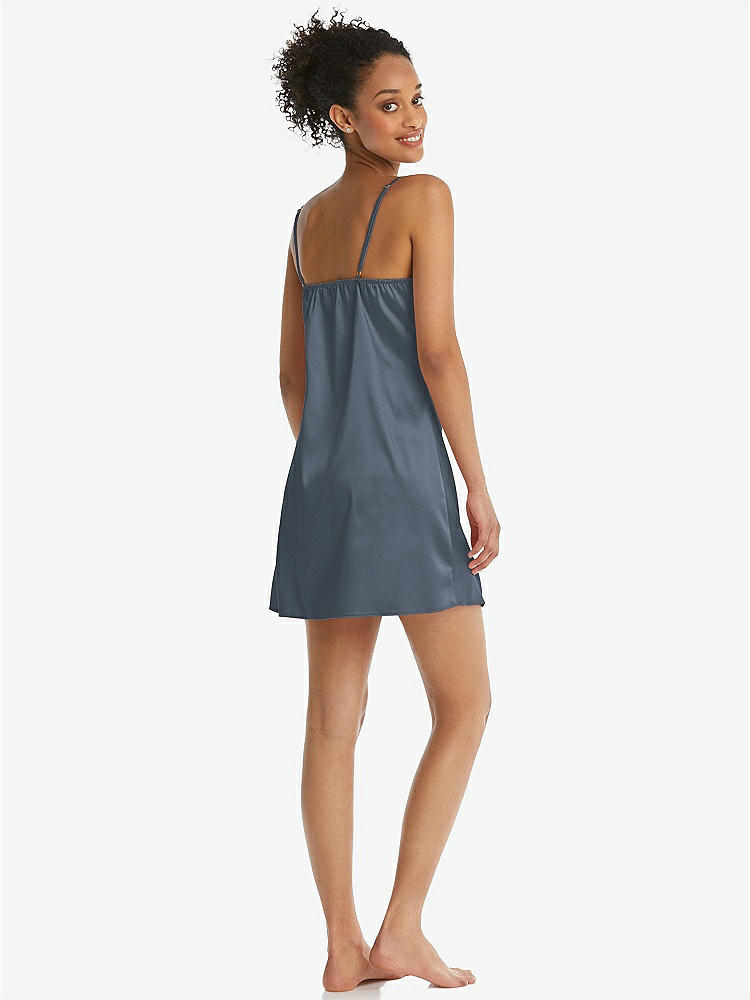 Back View - Silverstone Mini Stretch Satin Slip with Adjustable Straps - Kyle