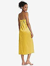 Rear View Thumbnail - Marigold  Midi Stretch Satin Slip with Adjustable Straps - Asley