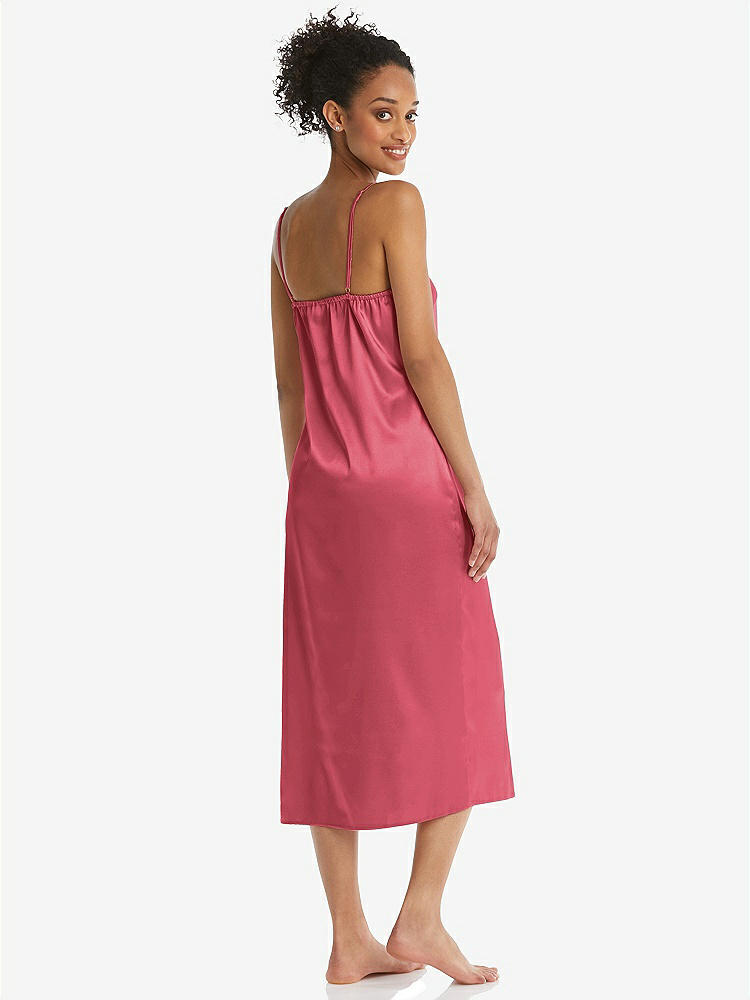 Back View - Nectar  Midi Stretch Satin Slip with Adjustable Straps - Asley