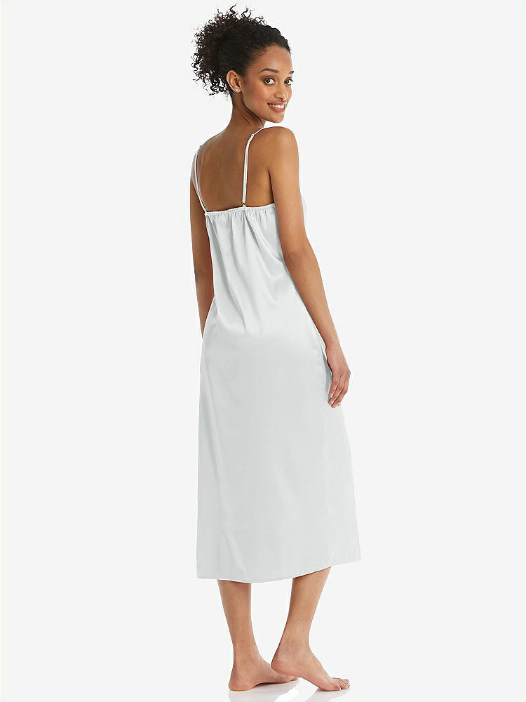 Back View - Sterling  Midi Stretch Satin Slip with Adjustable Straps - Asley