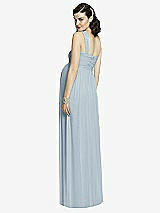 Rear View Thumbnail - Mist One-Shoulder Asymmetrical Draped Wrap Maternity Dress
