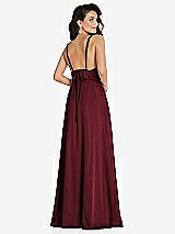 Rear View Thumbnail - Cabernet Deep V-Neck Shirred Skirt Maxi Dress with Convertible Straps