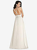 Alt View 1 Thumbnail - Ivory Deep V-Neck Shirred Skirt Maxi Dress with Convertible Straps