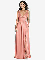 Front View Thumbnail - Rose Deep V-Neck Shirred Skirt Maxi Dress with Convertible Straps