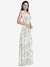 Alt View 2 Thumbnail - Bleu Garden Draped One-Shoulder Maxi Dress with Scarf Bow