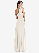 Alt View 3 Thumbnail - Ivory Draped One-Shoulder Maxi Dress with Scarf Bow