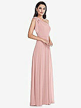 Alt View 2 Thumbnail - Rose Draped One-Shoulder Maxi Dress with Scarf Bow