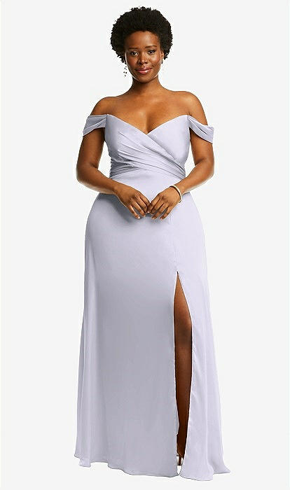 Off-the-shoulder Flounce Sleeve Empire Waist Bridesmaid