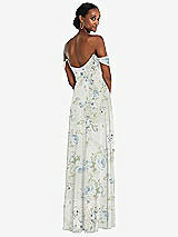 Rear View Thumbnail - Bleu Garden Off-the-Shoulder Basque Neck Maxi Dress with Flounce Sleeves