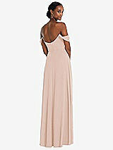 Rear View Thumbnail - Cameo Off-the-Shoulder Basque Neck Maxi Dress with Flounce Sleeves