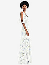 Alt View 2 Thumbnail - Bleu Garden V-Neck Split Sleeve Blouson Bodice Maxi Dress